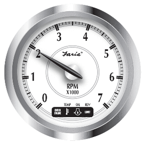 Faria Newport SS 4" Tachometer w/System Check Indicator f/Suzuki Gas Outboard - 0 to 7000 RPM