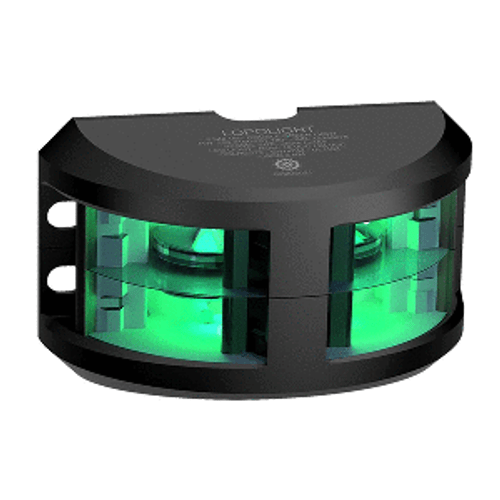 Lopolight Series 200-018 - Double Stacked Navigation Light - 2NM - Vertical Mount - Green - Black Housing