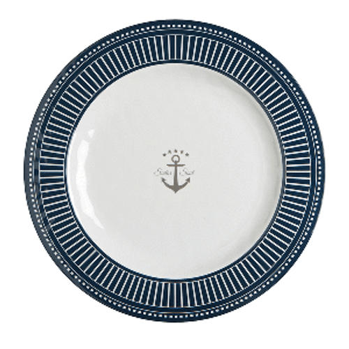 Marine Business Melamine Flat, Round Dinner Plate - SAILOR SOUL - 10" Set of 6