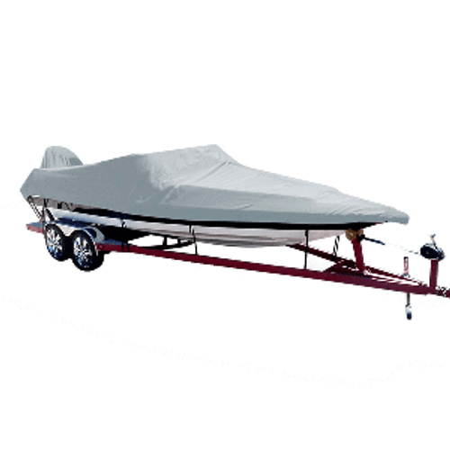 Carver Poly-Flex II Styled-to-Fit Boat Cover f/16.5&#39; Ski Boats with Low Profile Windshield - Grey