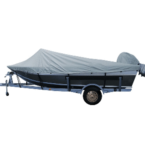 Carver Poly-Flex II Extra Wide Series Styled-to-Fit Boat Cover f/20.5&#39; Aluminum Boats w/High Forward Mounted Windshield - Grey