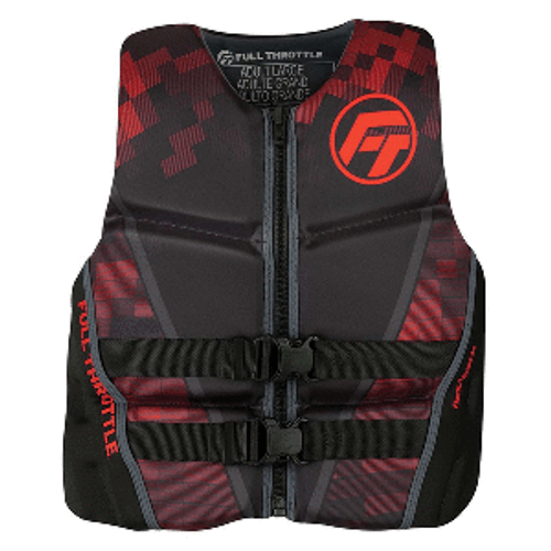 Full Throttle Men&#39;s Rapid-Dry Flex-Back Life Jacket - S - Black/Red