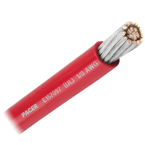 Pacer Red 1/0 AWG Battery Cable - Sold By The Foot