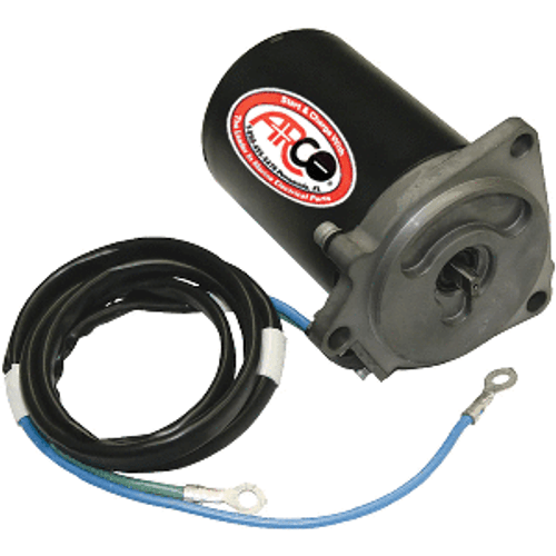 ARCO Marine Replacement Outboard Tilt Trim Motor - Yamaha, 2-Wire, 3 Bolt, Flat Blade Shaft