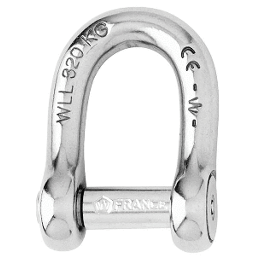 Wichard Self-Locking Allen Head Pin D Shackle - 6mm Diameter - 1/4"