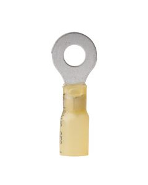 Ancor 12-10 1/4 Ring Terminal Heat Shrink Yellow 25 Pack ANC312425