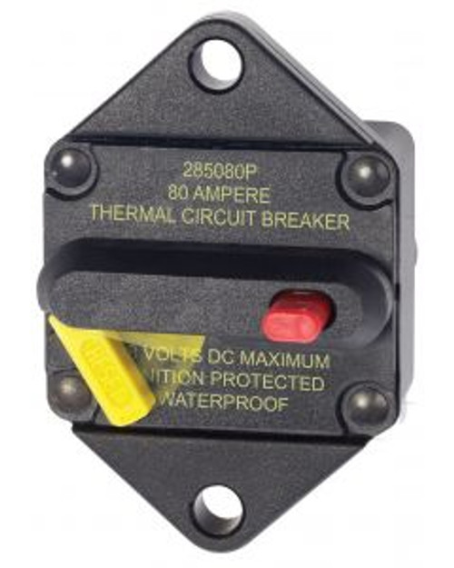 Blue Sea 285-Series 80 Amp Circuit Breaker Panel Mount BSS7086