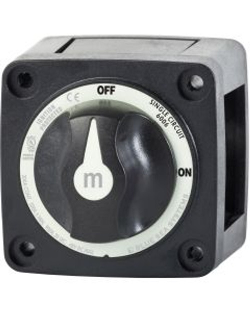 Blue Sea M-Series Battery Switch On/Off Black with Knob BSS6006200