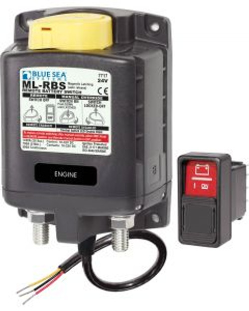 Blue Sea ML-RBS 24vDC 500A Remote Battery Switch With Manual Control Auto Release BSS7717