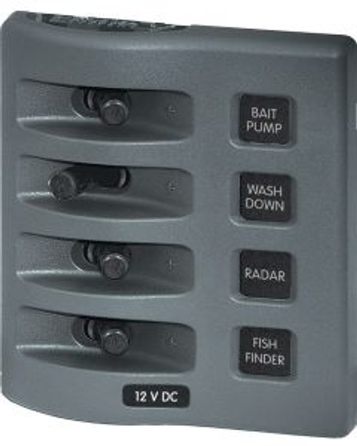 Blue Sea Weather Deck Panel 12v 4 Gang Switch Panel BSS4305