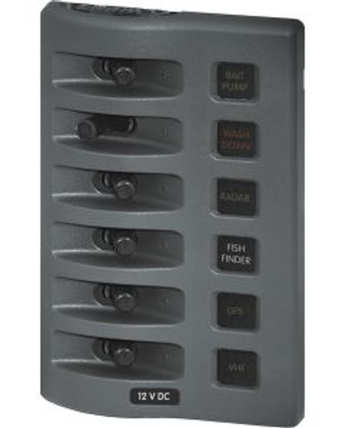 Blue Sea Weather Deck Panel 12v 6 Gang Fuse Panel BSS4306