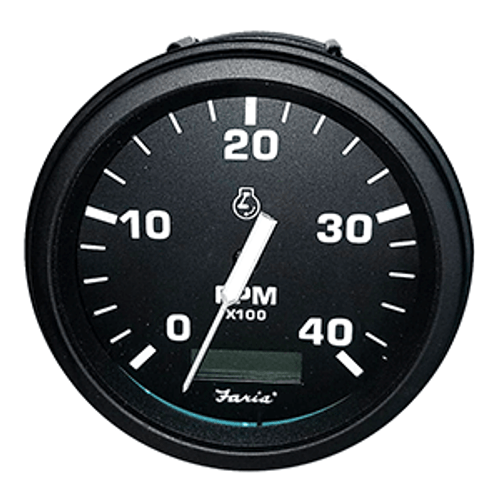 Faria Tachometer Heavy-Duty Tachometer w/Hourmeter (4000 RPM) (Diesel) (Mech Takeoff & Var Ratio Alt) - Black