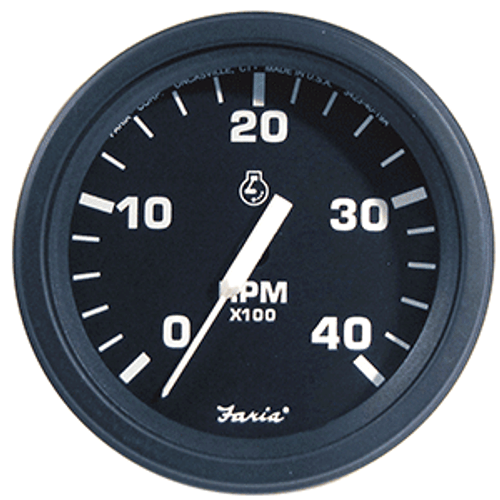 Faria 4" HD Tachometer (4000 RPM) Diesel (Mech Takeoff & Var Ratio Alt) - Black