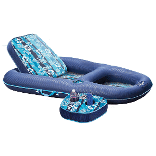 Aqua Leisure Ultimate 2-in-1 Lounge & Caddy - Hibiscus Flip