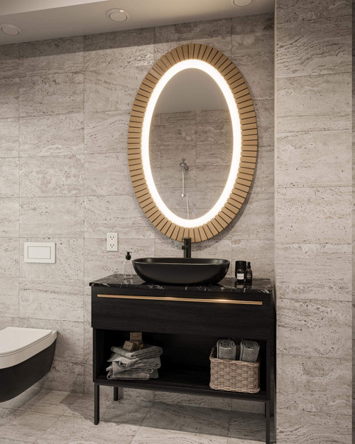 Majestic Mirror & Frame Cabo Gold & Silver LED Mirror 30 x 50