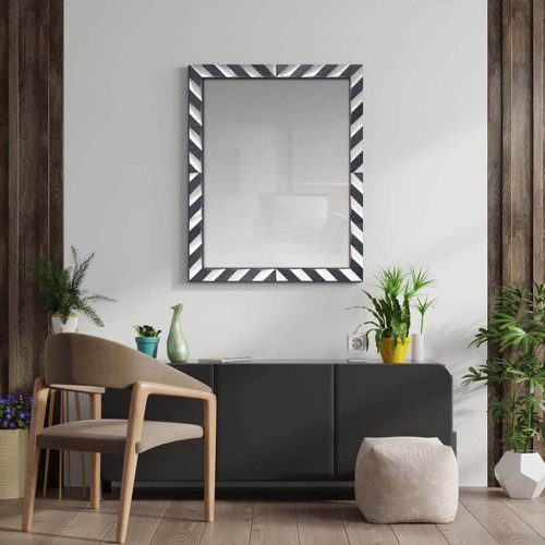 Majestic Mirror & Frame 3503-B Dimensional Metallic Frame with Beveled Mirror Decorative Framed Mirror 40 X 50
