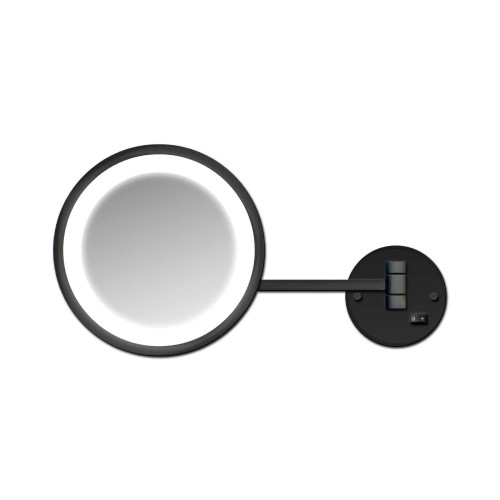 Majestic Mirror & Frame 9025-MB Round Makeup Mirror 10Ó Dia. w/ 3X Magnification and Frosted LED Light and Matte Black Finish Makeup Mirror 10" Diameter