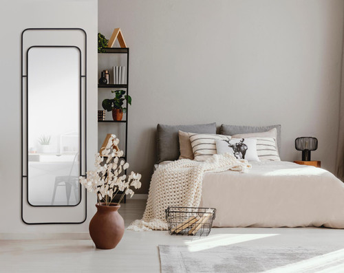 Majestic Mirror & Frame 3426-P Black Decorative Framed Mirror 24 X 72