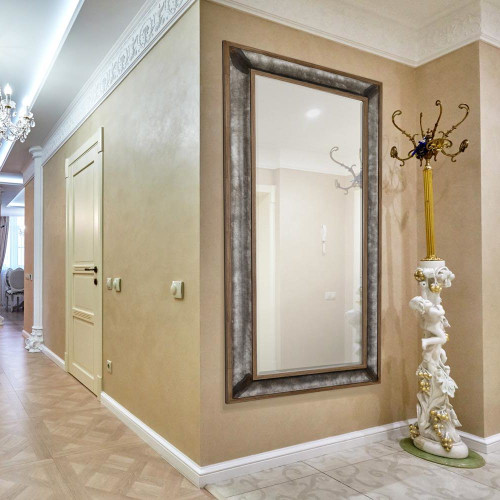 Majestic Mirror & Frame 3412-B Natural with Grey Distressing Decorative Framed Mirror 40 X 80