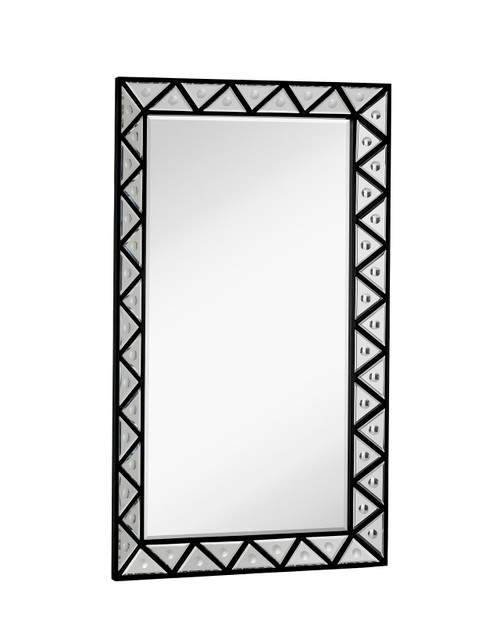 Majestic Mirror & Frame 3371-B Semi Gloss Black With Convex Mirror Detail Decorative Framed Mirror 30_51