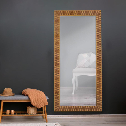 Majestic Mirror & Frame 3358-B Natural Tones Decorative Framed Mirror 35X75