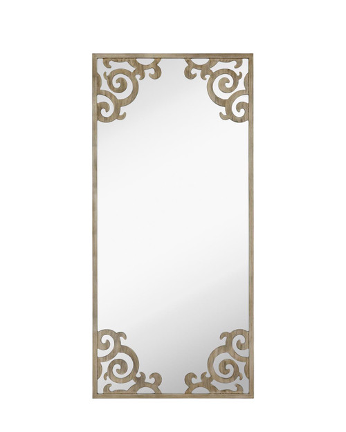 Majestic Mirror & Frame 3329-P Antique Silver Leaf With Black Undertone Decorative Framed Mirror 35X75