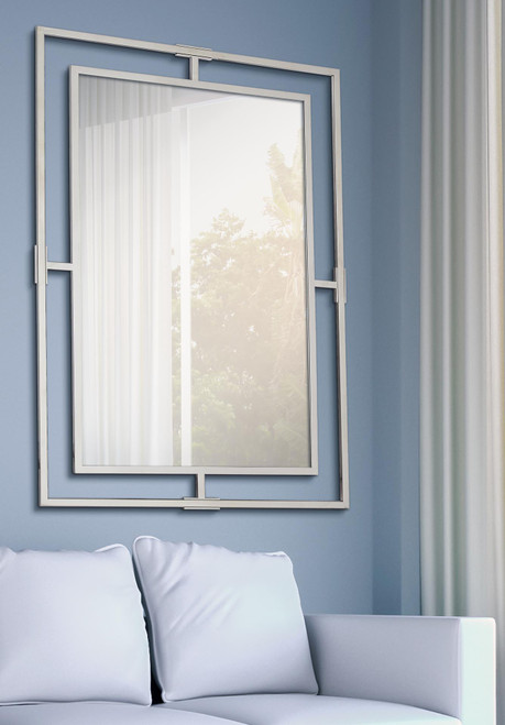 Majestic Mirror & Frame 3229-P Stainless Steel Decorative Framed Mirror 34 x 50