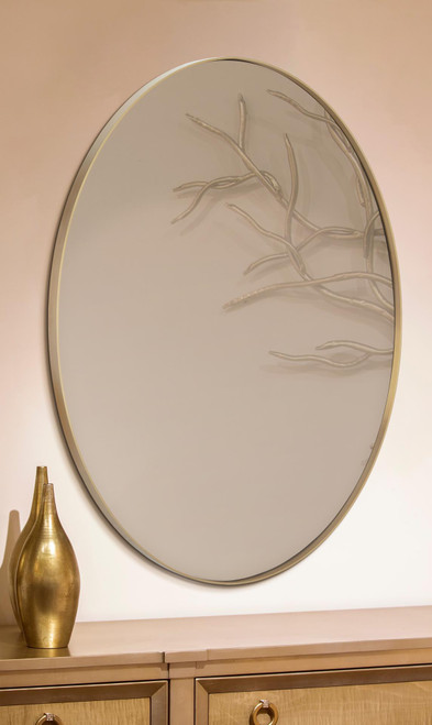 Majestic Mirror & Frame 3190-P Brushed Gold Metal with Bronze Mirror Decorative Framed Mirror 30 X 40