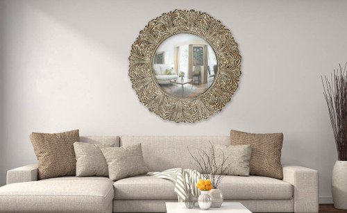 Majestic Mirror & Frame 2615-B White Wash with Natural Undertone Traditional Mirror