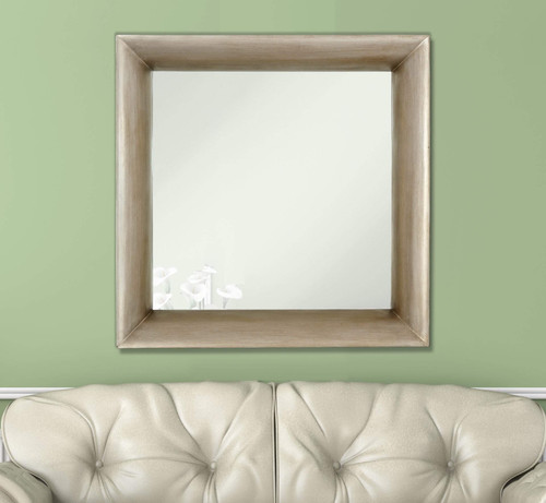 Majestic Mirror & Frame 2450-P Antique Silver Leaf 41" x 41" x 5"D Overall Decorative Framed Mirrors & Art Urethane