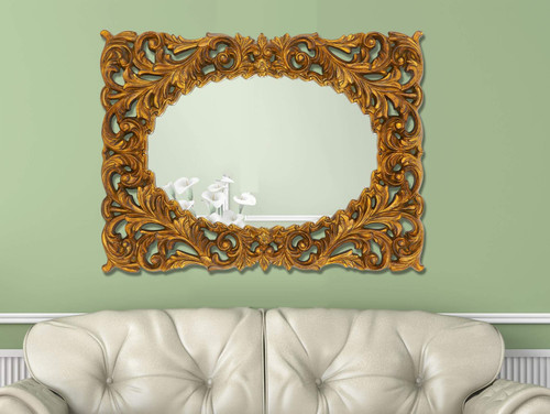 Majestic Mirror & Frame 2443-P Gold Leaf w/ Black Rub Decorative Framed Mirrors & Art