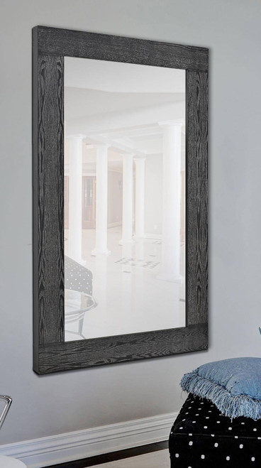 Majestic Mirror & Frame 2408-P Black with White Wash Overall Size 44" X 76" Decorative Framed Mirrors & Art Wood