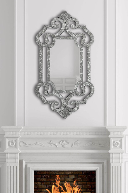 Majestic Mirror & Frame 2406-P Antique Beveled Mirror Panels Overall Size 22" X 41" Decorative Framed Mirrors & Art Wood