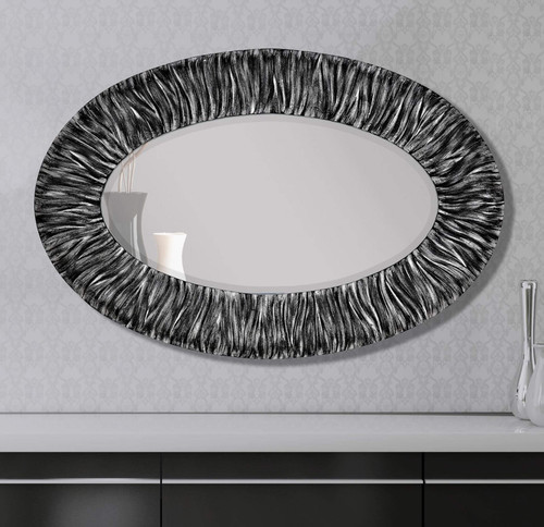 Majestic Mirror & Frame 2319-B Gloss Silver Leaf w/ Black Rub Decorative Framed Mirrors & Art 32 x 48