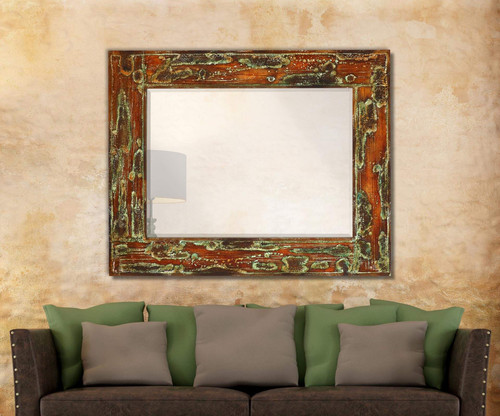 Majestic Mirror & Frame 2274-B Rustic Orange Decorative Framed Mirrors & Art 40 X 50