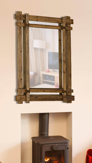 Majestic Mirror & Frame 2271-P Light Walnut 40 X 52 X 3.5D Overall Decorative Framed Mirrors & Art Wood