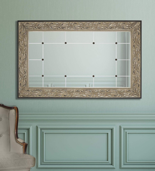 Majestic Mirror & Frame 2085-P Antique Silver with Black Rub Decorative Framed Mirrors & Art