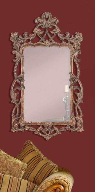 Majestic Mirror & Frame 1615-LP SHAP GLD W/CRKL Overall size 36 X 62 Decorative Framed Mirrors & Art Urethane