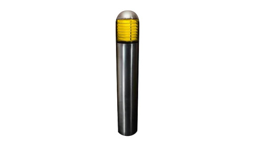 Endeavor Lighting ENBOLQ SS LPS 1800K CCT LED Apollo Amber LED Stainless Steel Bollard w/LED Cone Reflector