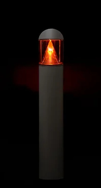 Endeavor Lighting ENBORLQ AM AmberLED Apollo Round Dome Bollard with LED Cone Reflector