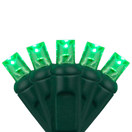 Wintergreen Corporation 75784 50 5mm Green LED Christmas Lights, Green Wire, 6" Spacing