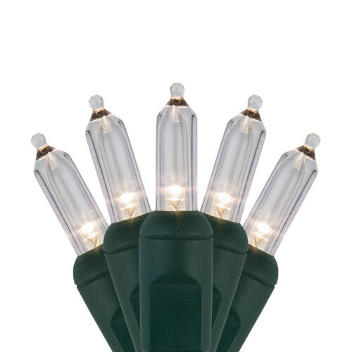 Wintergreen Corporation 74545 50 T5 Warm White LED Christmas Tree Lights Green Wire, 6" Spacing
