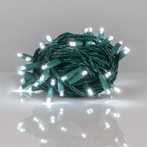 Wintergreen Corporation 75982 50 Kringle Traditions 5mm Cool White LED Christmas Lights, Green Wire, 6" Spacing, Balled Set