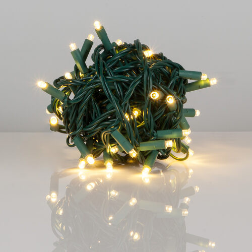 Wintergreen Corporation 75983 50 Kringle Traditions 5mm Warm White LED Christmas Lights, Green Wire, 6" Spacing, Balled Set
