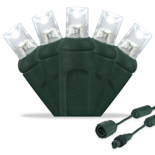 Wintergreen Corporation 20308 25 5mm Cool White Commercial LED Lights, Green Wire, 4" Spacing