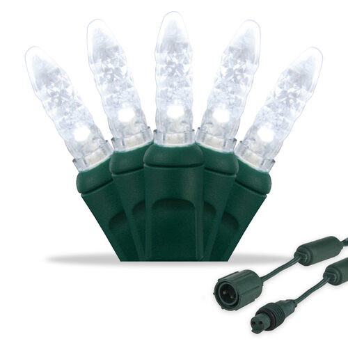 Wintergreen Corporation 19138 25 M5 Cool White Commercial LED Lights, Green Wire, 4" Spacing