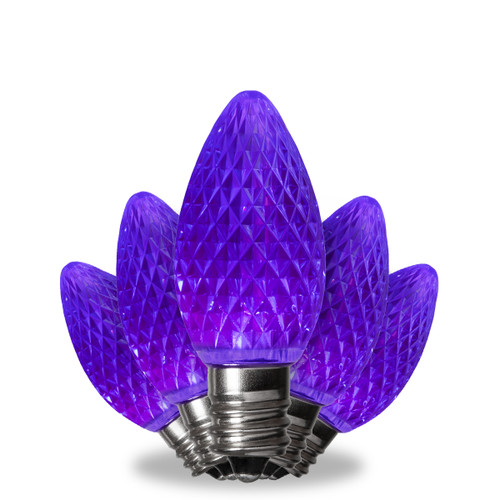 WGC-78306 - C7 Purple LED Kringle Traditions Bulbs, 25-Pack - Wintergreen Corporation