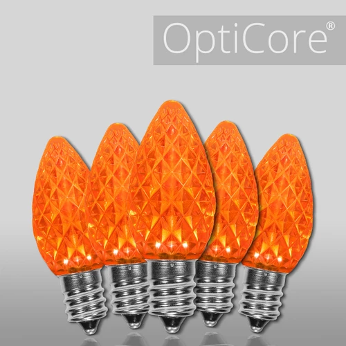 WGC-72621 - C7 Amber LED OptiCore Bulbs, 25-Pack - Wintergreen Corporation