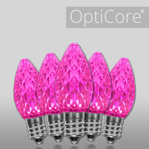 WGC-72633 - C7 Pink LED OptiCore Bulbs, 25-Pack - Wintergreen Corporation