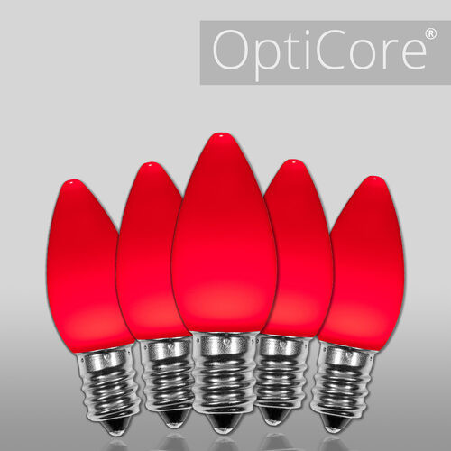 Wintergreen Corporation 73946 C7 Opaque Red OptiCore LED Bulbs